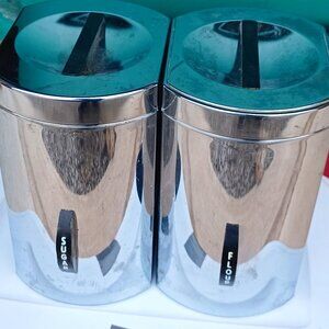 Vintage 1950s Mid Century Kromex Sugar and Flour Canisters